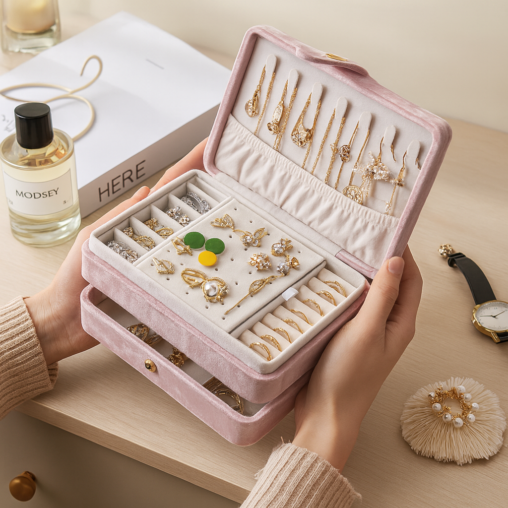 Boite à bijoux en Velours Bianca