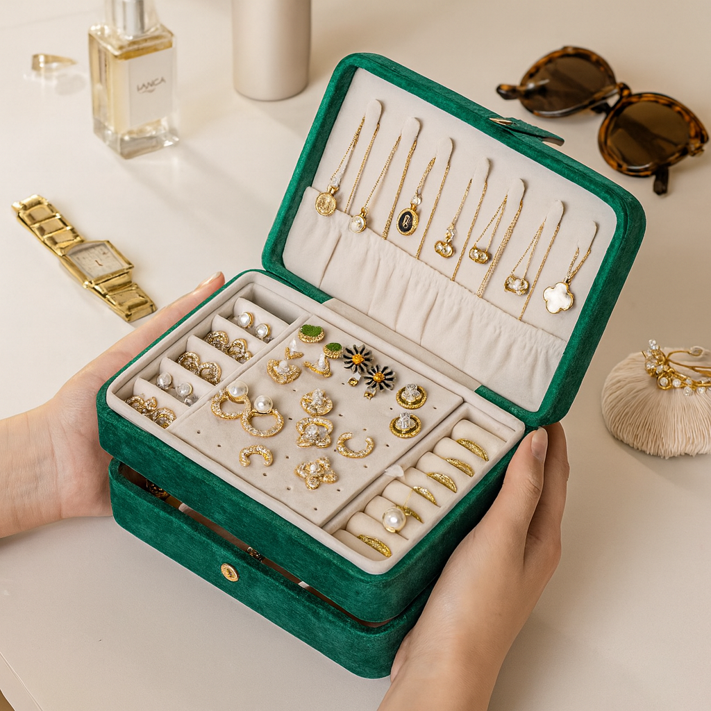 Boite à bijoux en Velours Bianca