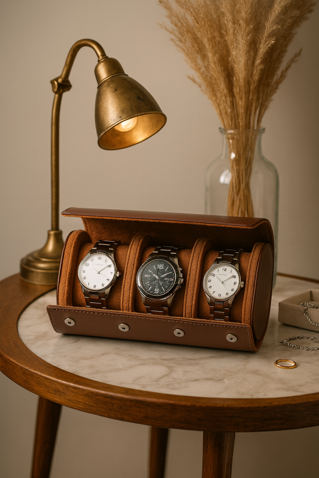 Boite à montre de voyage en cuir