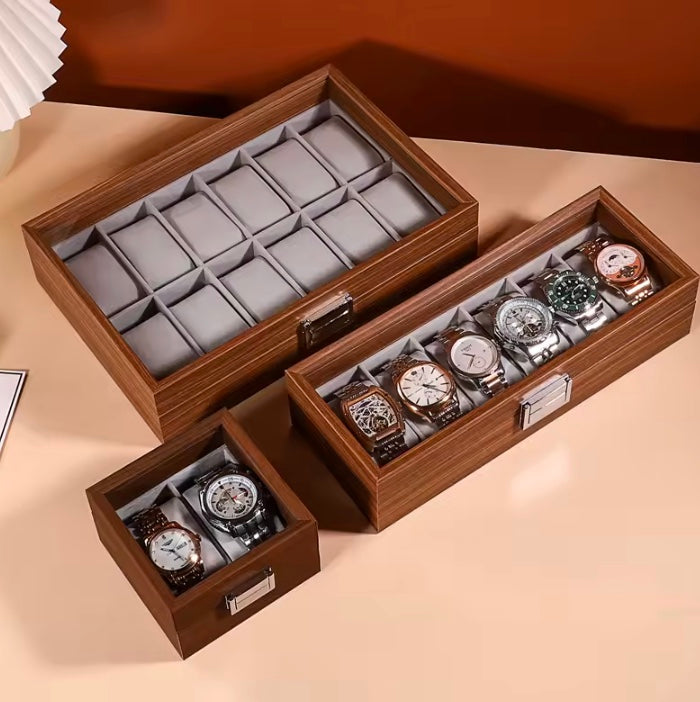 Boîte à montres en bois de noyer – Style rétro chinois Yves